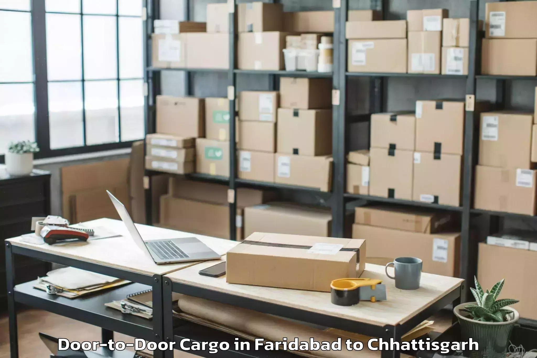 Affordable Faridabad to Akaltara Door To Door Cargo